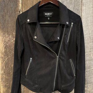 Rare William Rast Black Jacket Moto Motorcycle Jacket Size Medium
